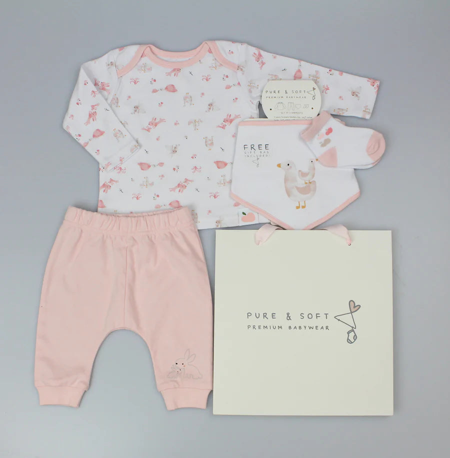 4pc Gift Set - Pink - Garden