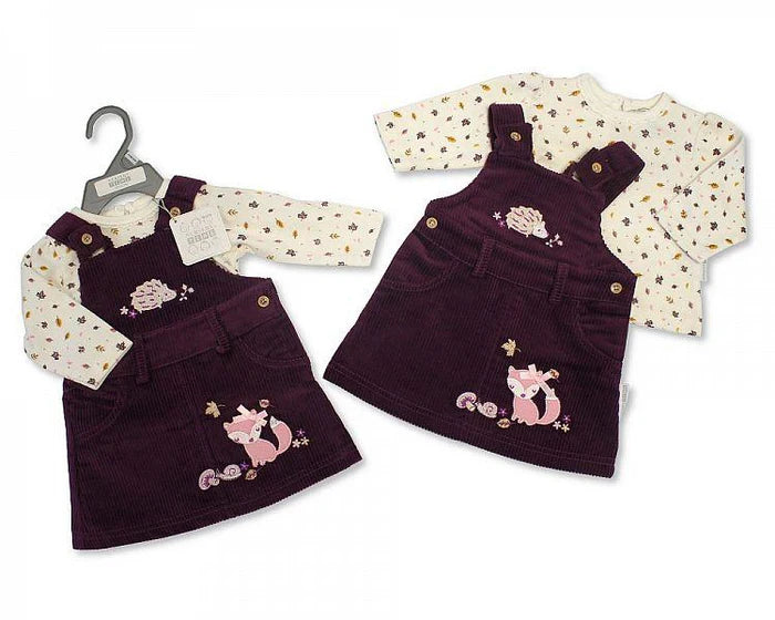 Nursery Time Baby Girls Dungaree Set - Woodland