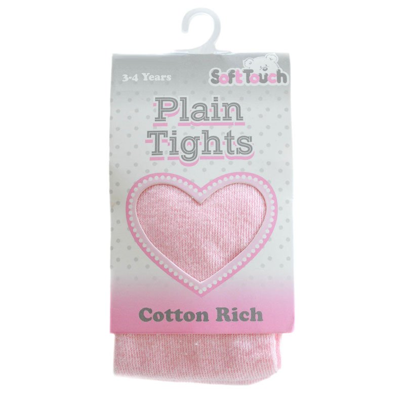 Baby Tights - Plain Pink Cotton Rich NB-3 Months