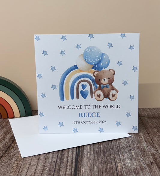 Personalised New Baby / Welcome To The World Card