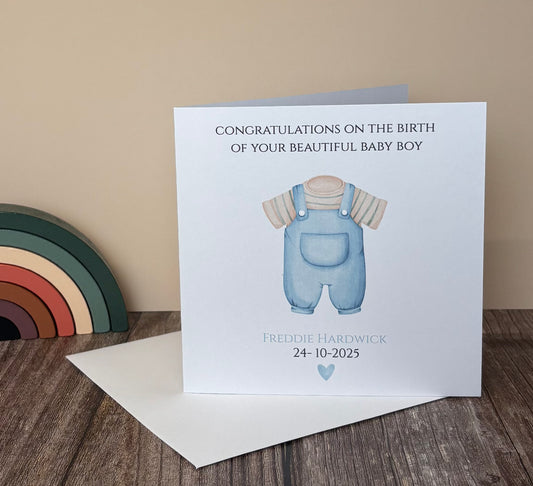 Personalised New Baby Boy / Welcome To The World Card